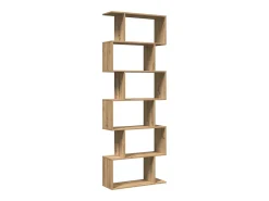 Librería divisora 6 niveles madera roble artisan 70x24x193 cm