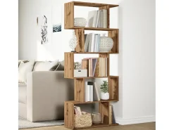 Librería divisora 5 niveles madera roble artisan 70x24x161 cm