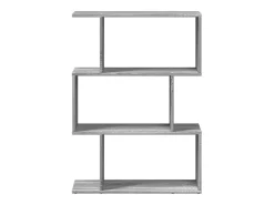 Librería divisora 3 niveles madera gris Sonoma 70x24x97 cm