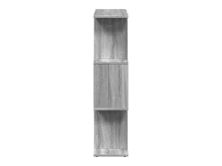 Librería divisora 3 niveles madera gris Sonoma 70x24x97 cm