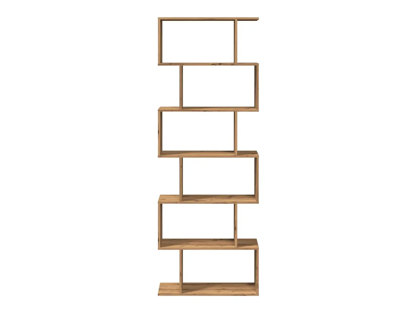 Librería divisora 6 niveles madera roble artisan 70x24x193 cm