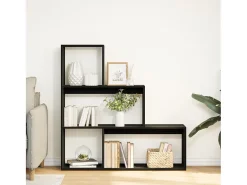 Librería divisora 3 niveles madera negro 123x29x123 cm