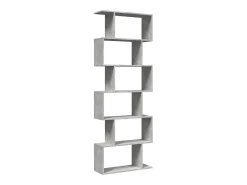 Librería divisora 6 niveles madera gris hormigón 70x24x193 cm