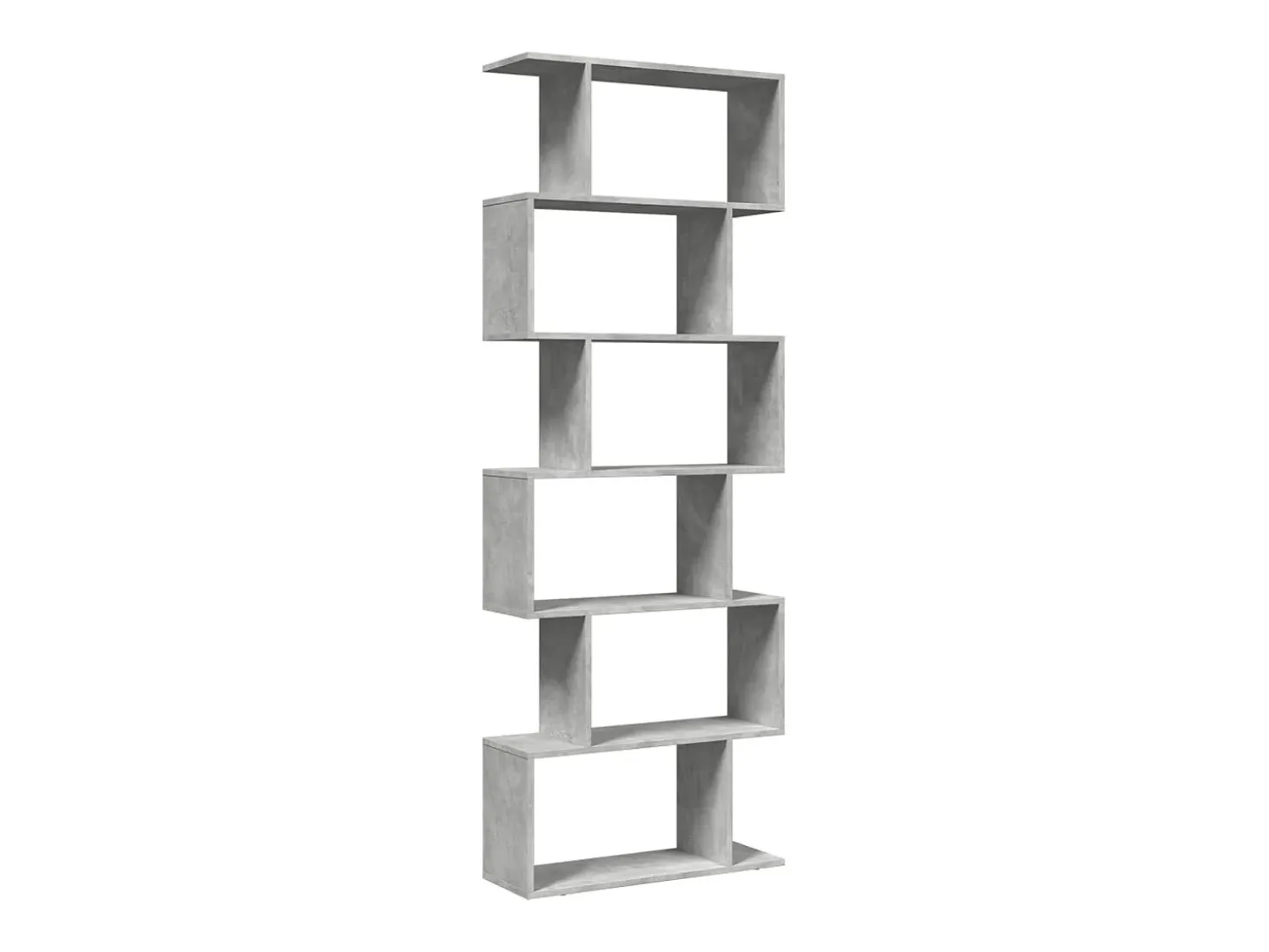 Librería divisora 6 niveles madera gris hormigón 70x24x193 cm