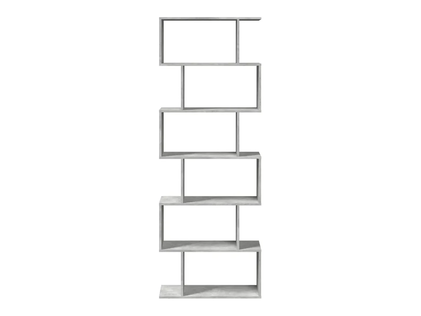 Librería divisora 6 niveles madera gris hormigón 70x24x193 cm