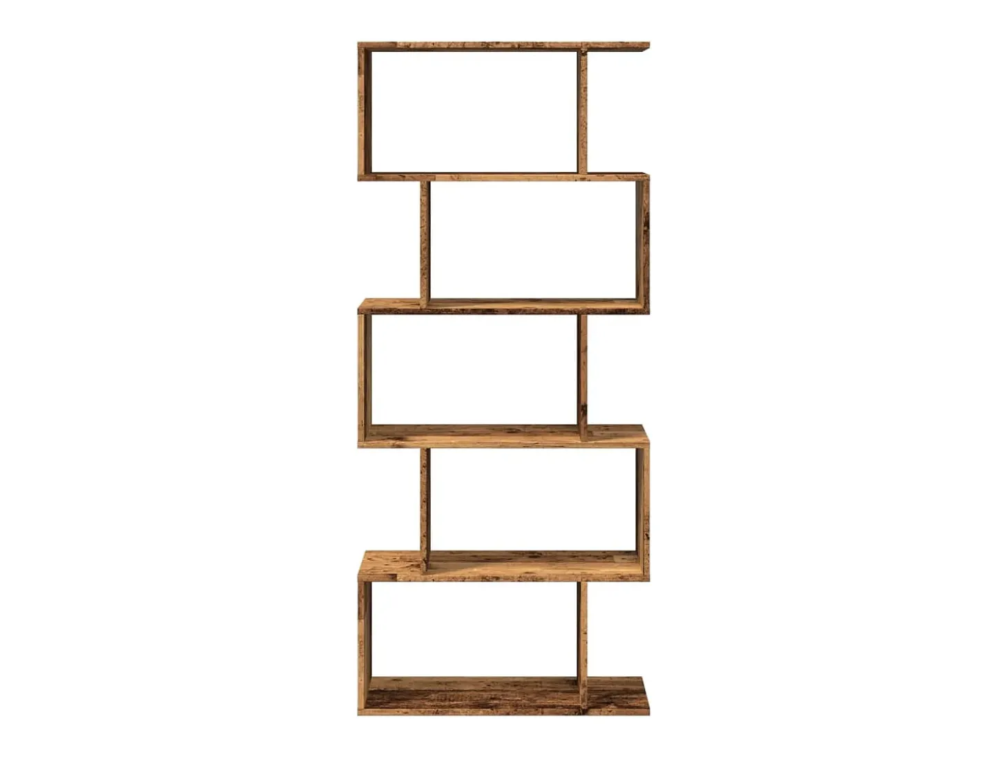 Librería divisora 5 niveles madera envejecida 70x24x161 cm