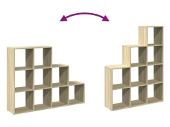 Librería divisora 3 niveles madera Sonoma 137,5x29x103,5 cm