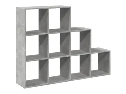 Librería divisora 3 niveles madera gris 137,5x29x103,5 cm