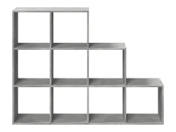 Librería divisora 3 niveles madera gris 137,5x29x103,5 cm
