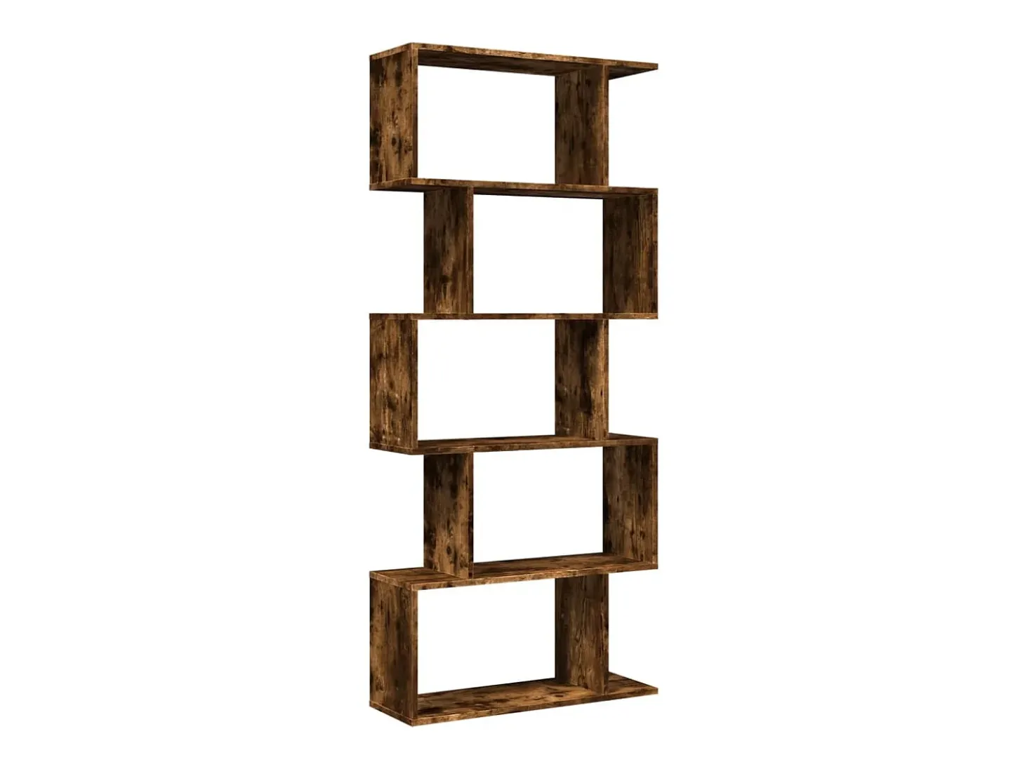 Librería divisora 5 niveles madera roble ahumado 70x24x161 cm