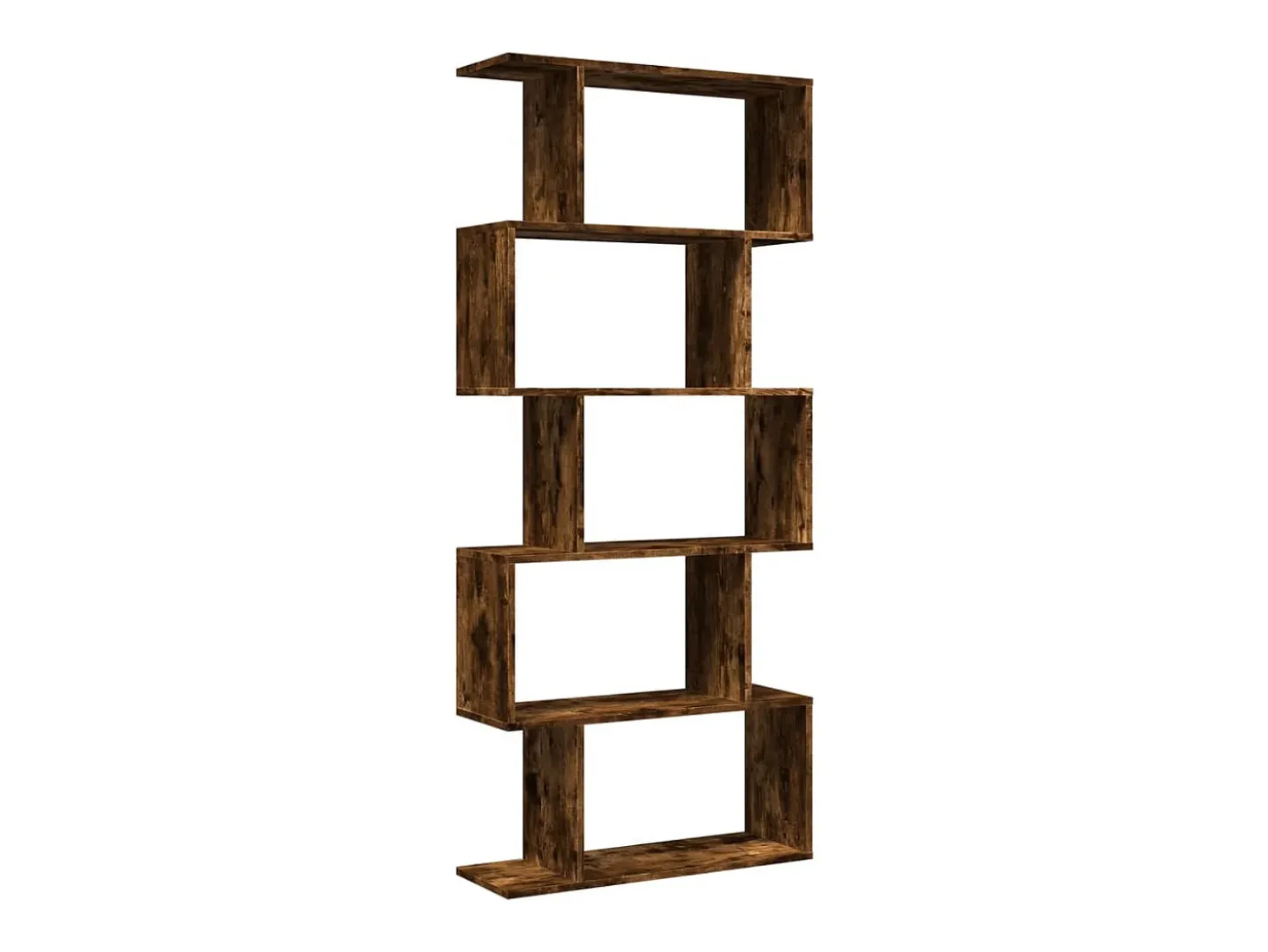 Librería divisora 5 niveles madera roble ahumado 70x24x161 cm