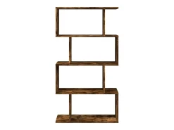 Librería divisora 4 niveles madera roble ahumado 70x24x129 cm