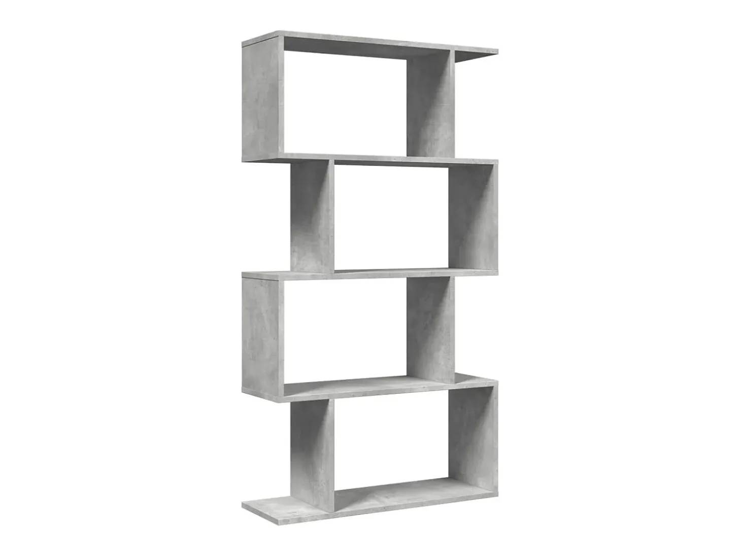 Librería divisora 4 niveles madera gris hormigón 70x24x129 cm