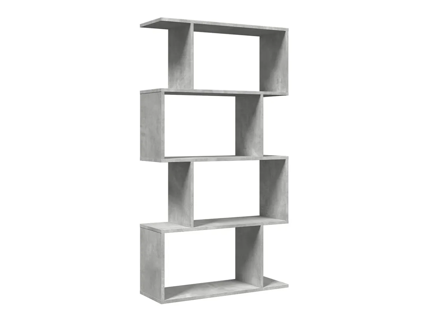 Librería divisora 4 niveles madera gris hormigón 70x24x129 cm