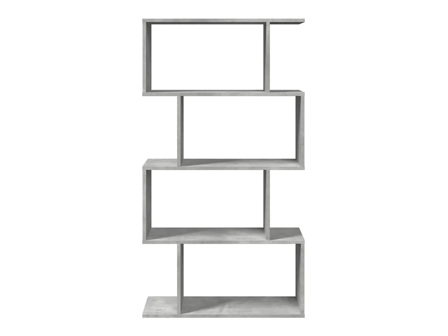 Librería divisora 4 niveles madera gris hormigón 70x24x129 cm