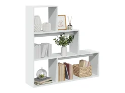Librería divisora 3 niveles madera blanca 123x29x123 cm