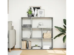 Librería divisora madera gris hormigón 102x29x103,5 cm