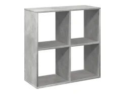 Librería divisora madera gris hormigón 69,5x29x69,5 cm