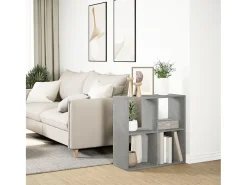 Librería divisora madera gris hormigón 69,5x29x69,5 cm