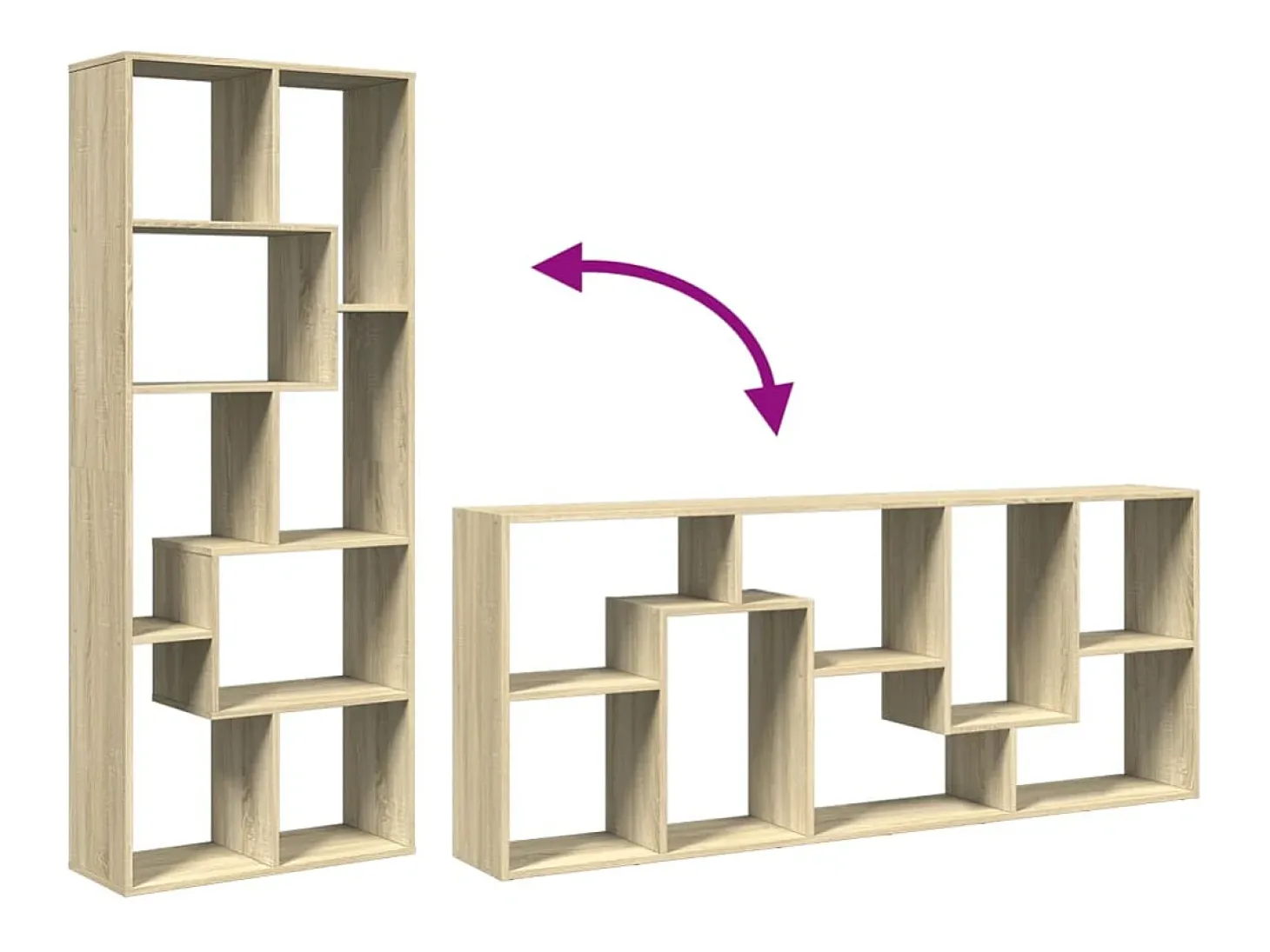 Librería divisora madera ingeniería roble Sonoma 67x25x161,5 cm