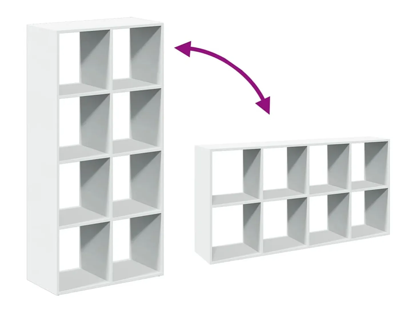 Librería divisora madera ingeniería blanco 69,5x29x137,5 cm