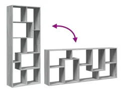 Librería divisora madera ingeniería gris Sonoma 67x25x161,5 cm