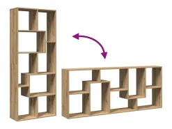 Librería divisora madera ingeniería roble artisan 67x25x161,5cm