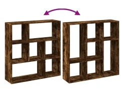 Librería divisora madera roble ahumado 102x29x103,5 cm