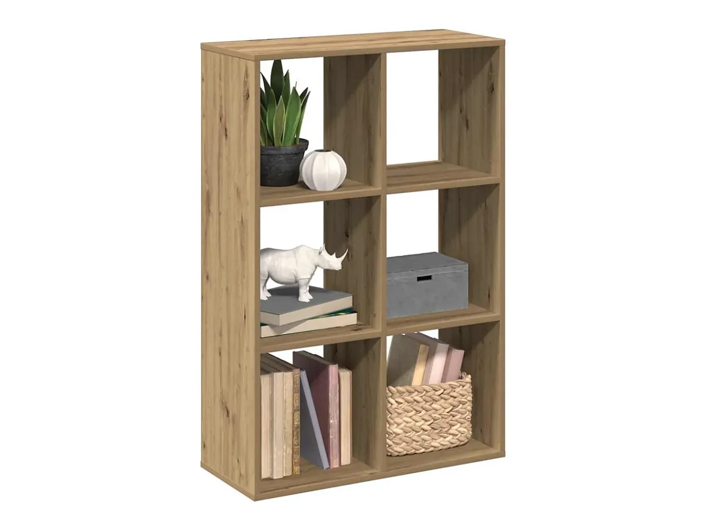 Librería divisora madera roble artisan 69,5x29x103,5 cm