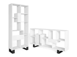 Librería estantería, 174x67x31, Diseño industrial, Blanco