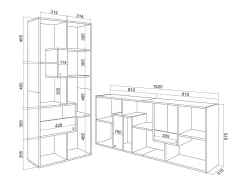 Librería estantería, 162x67x31cm, Con Almacenaje, Negro