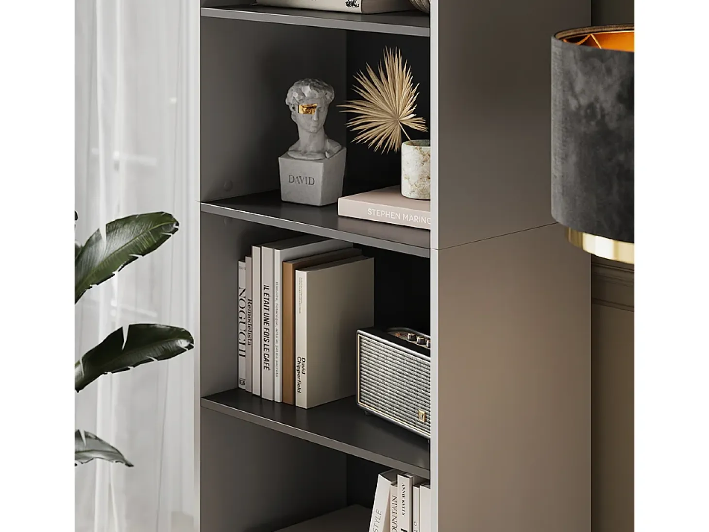 Librería gris 60x40x180 eliza