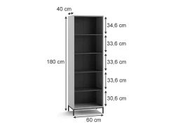 Librería gris 60x40x180 eliza