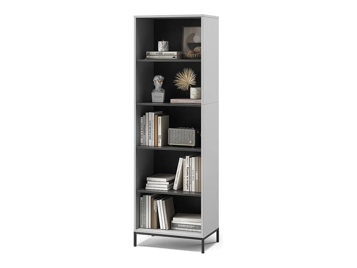 Librería gris 60x40x180 eliza