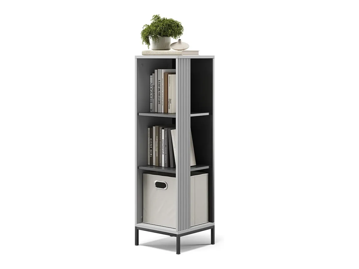 Librería gris 36x36x120 eliza