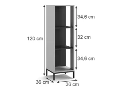 Librería gris 36x36x120 eliza