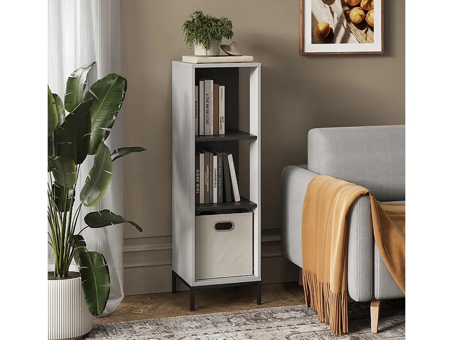 Librería gris 36x36x120 eliza