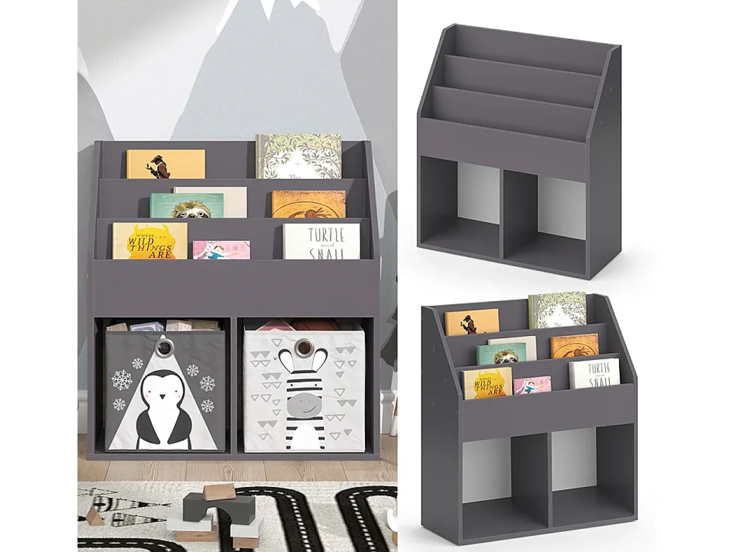 Librería gris 72x30.7x79 luigi