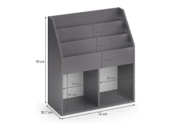 Librería gris 72x30.7x79 luigi