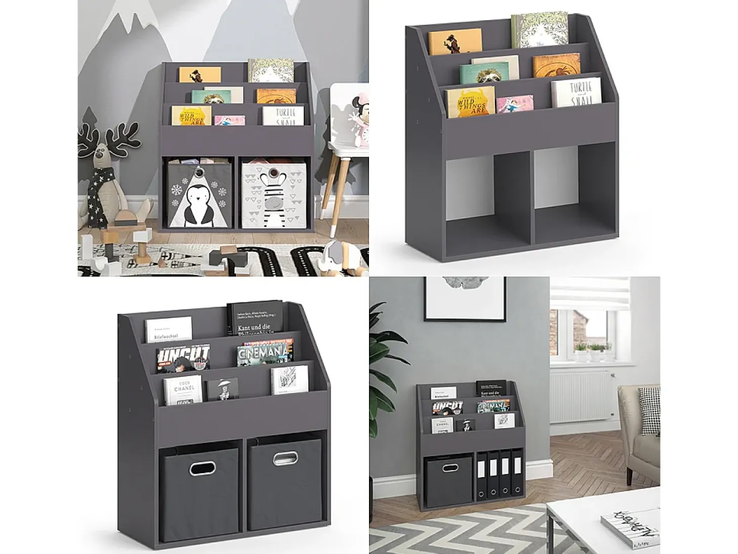 Librería gris 72x30.7x79 luigi
