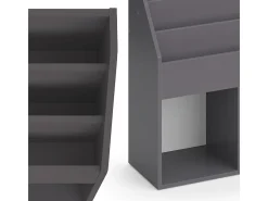 Librería gris 72x30.7x79 luigi