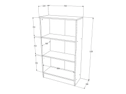 Librería haaus Flint, 2 puertas, Roble Sonoma, 70 x 32 x 122 cm