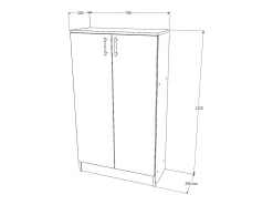 Librería haaus Flint, 2 puertas, Roble Sonoma, 70 x 32 x 122 cm