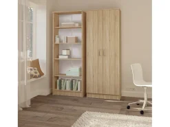 Librería haaus Flint, 2 puertas, Roble Sonoma, 70 x 32 x 196 cm