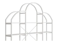 Librería moderna de metal 170×26×190 cm - forma de nube - 5 niveles de almacenamiento - blanco