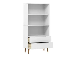 Librería MOLDE madera maciza de pino blanco 85x35x170,5 cm