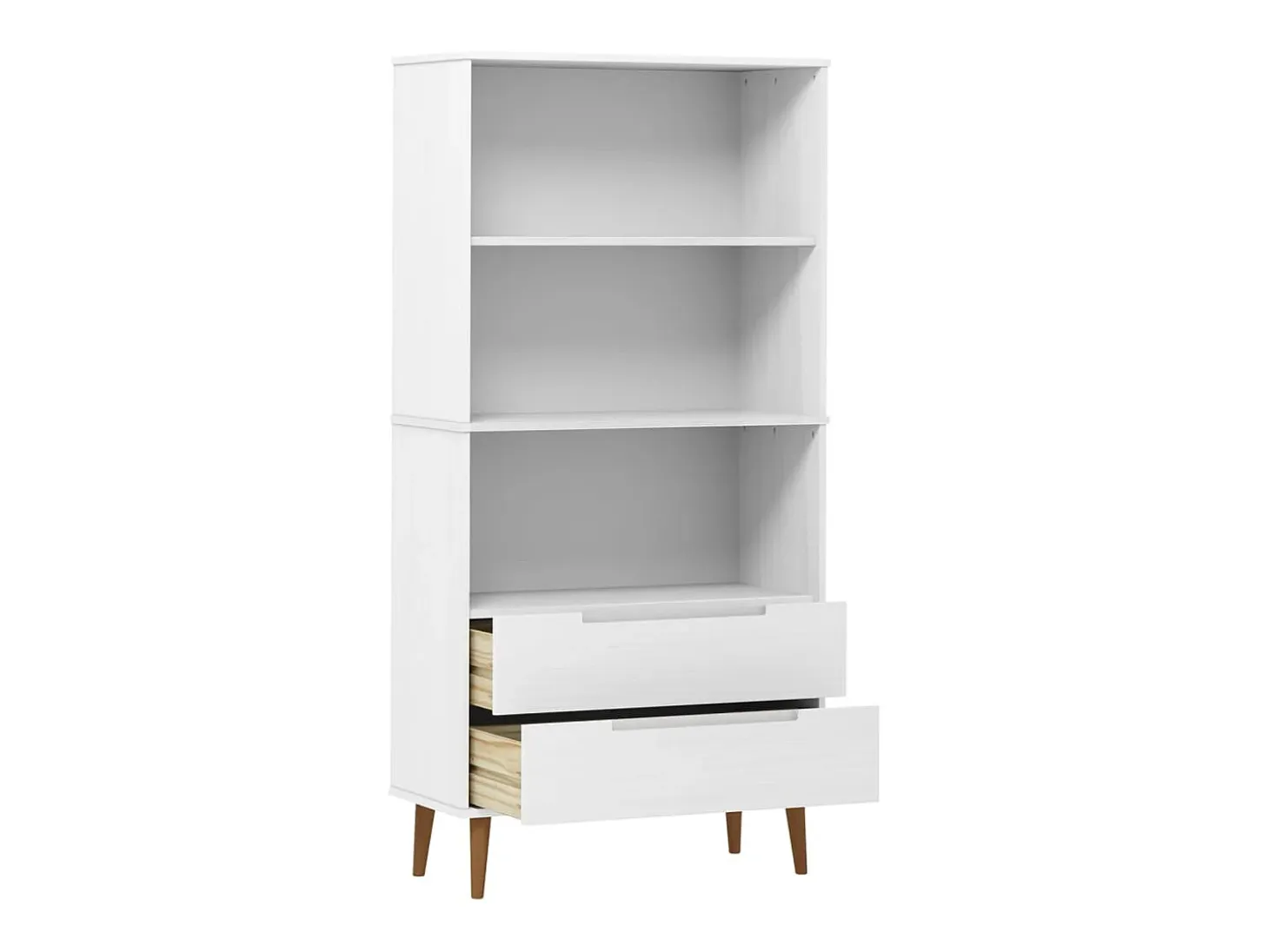 Librería MOLDE madera maciza de pino blanco 85x35x170,5 cm
