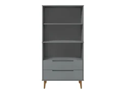 Librería MOLDE madera maciza de pino gris 85x35x170,5 cm