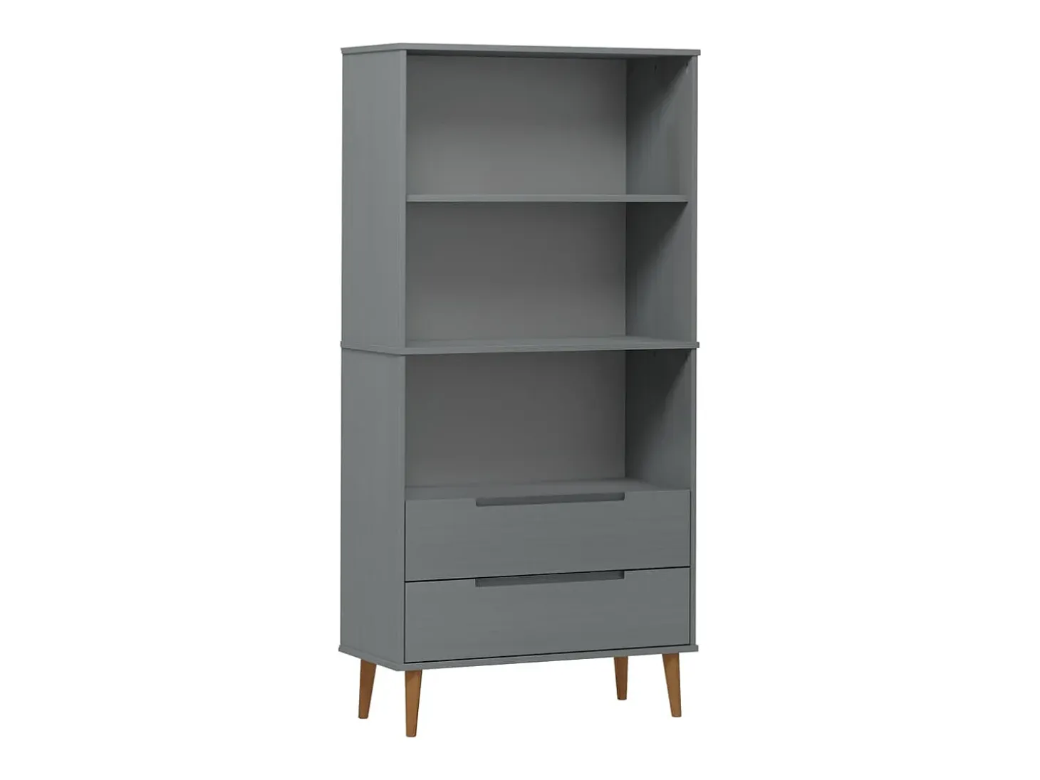 Librería MOLDE madera maciza de pino gris 85x35x170,5 cm