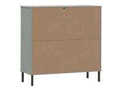 Librería patas de metal OSLO madera maciza gris 90x35x90,5 cm